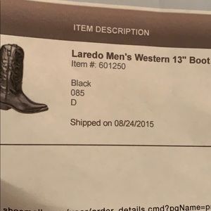 Men’s Laredo Boots.  Worn only once to a concert.